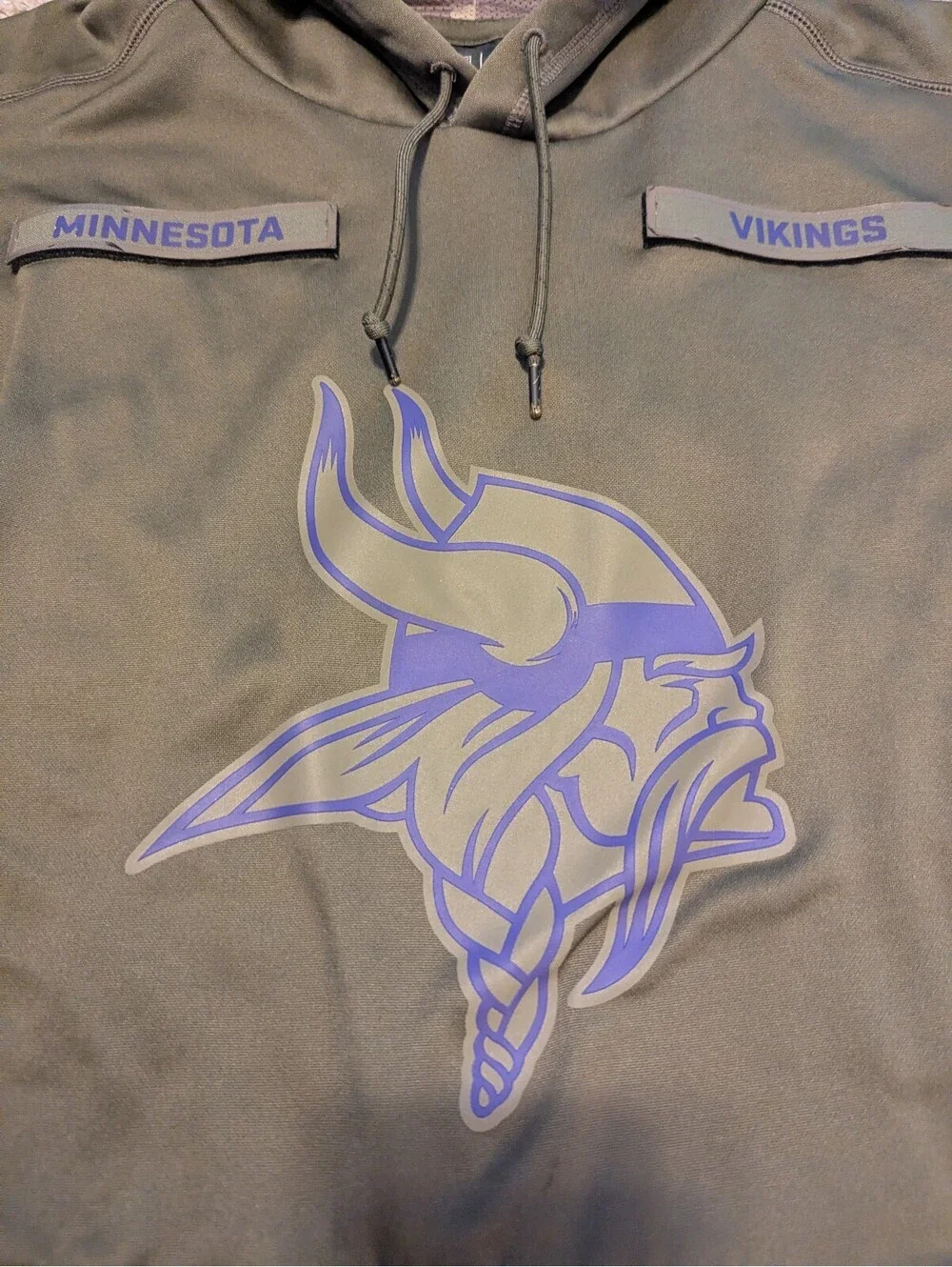 Nike Minnesota Vikings Salute To Service Hoodie Sweatshirt Mens Large Military O